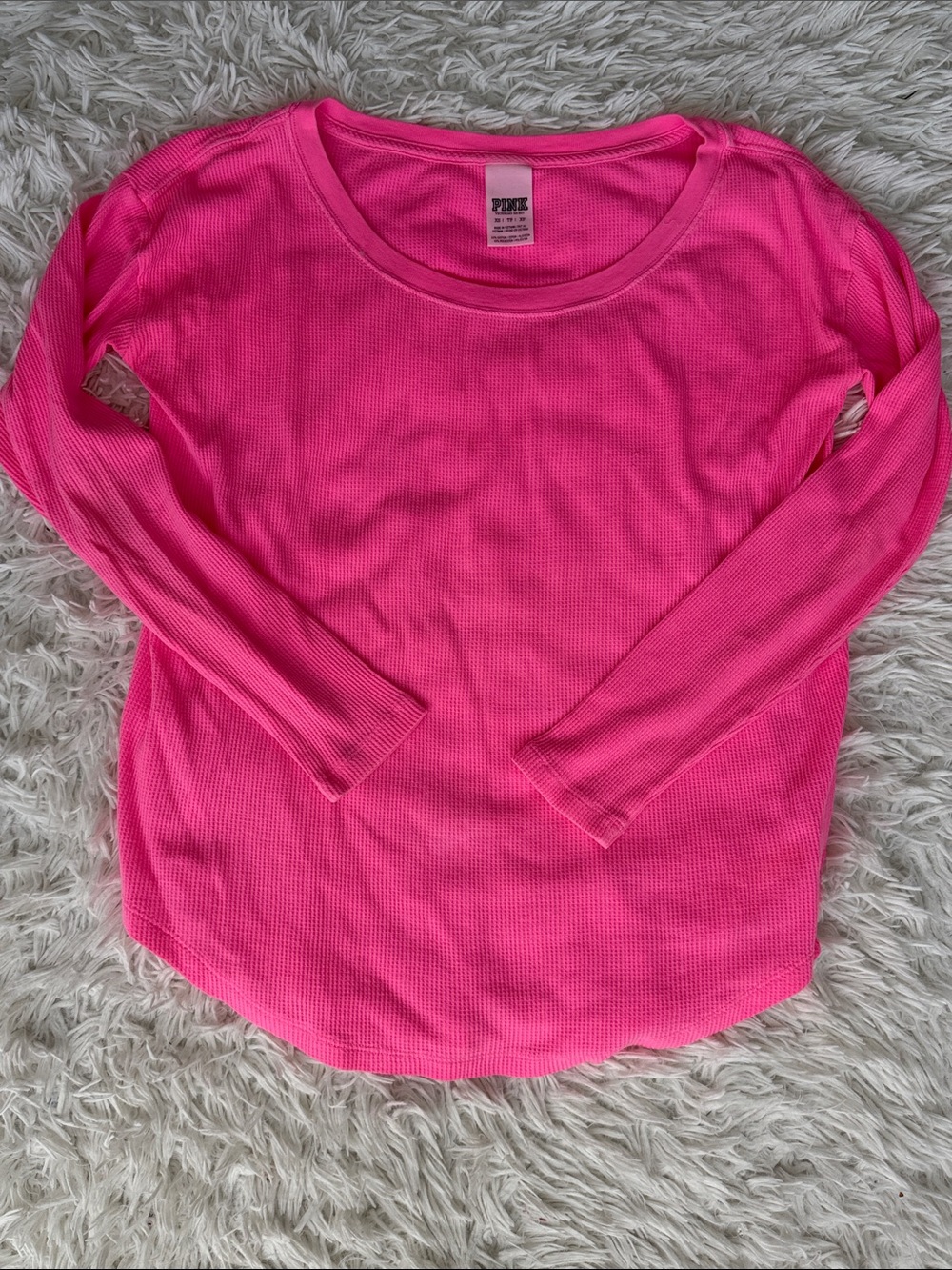 Pink Victoria’s Secret bright Pink Thermal Top Size XS